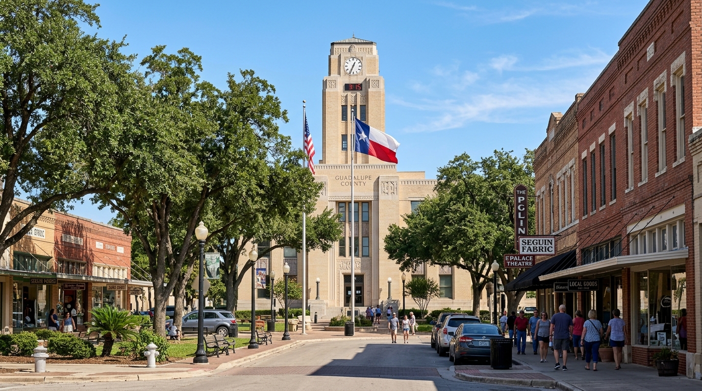 Seguin historic square and Guadalupe County commercial district