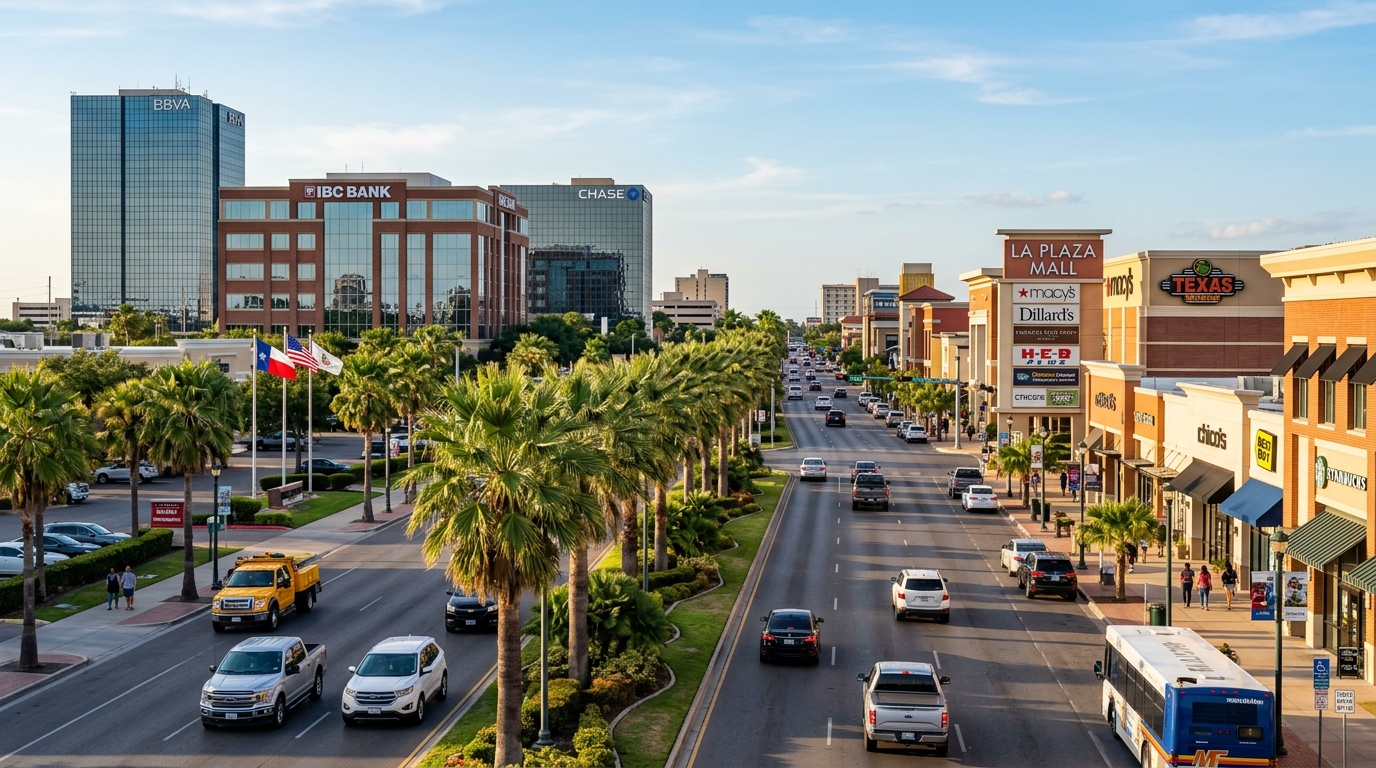 McAllen commercial corridor and Rio Grande Valley international trade center